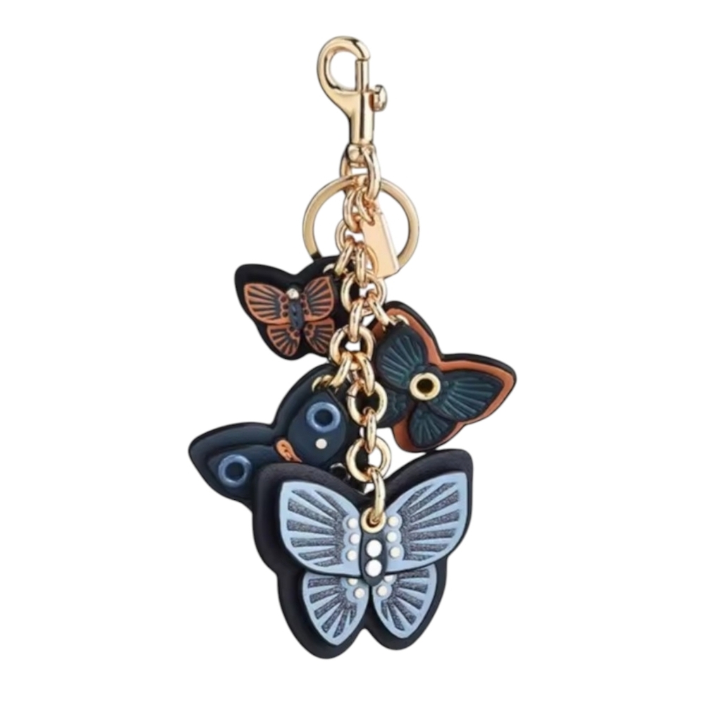 NWT Elegant Butterfly Keychain with Gold Accents